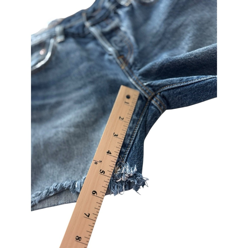 Levi's 501 CT Women's 26 Blue Denim Jean Shorts‎ Frayed Hem Casual Distressed - Picture 10 of 11